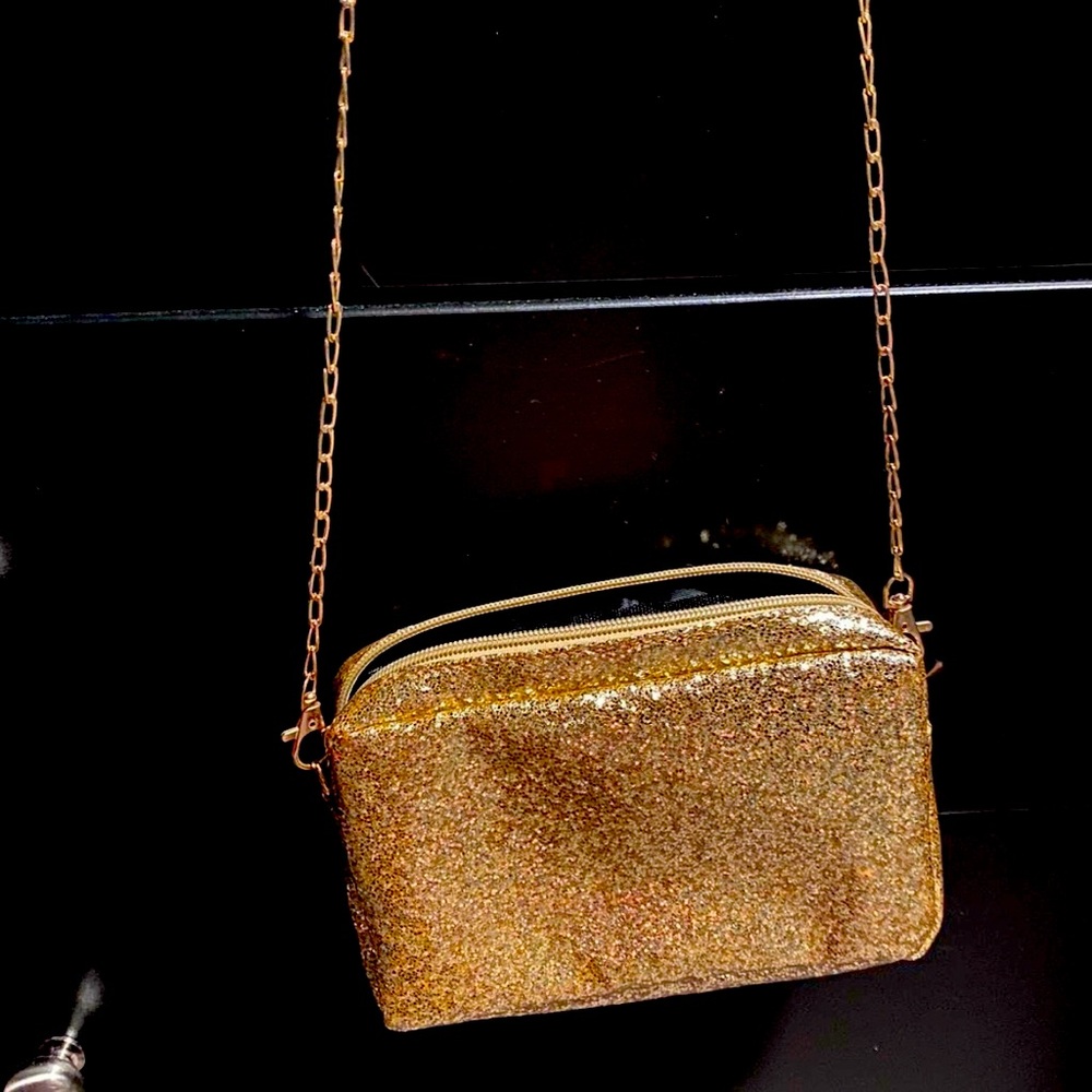 Gold glitter purse